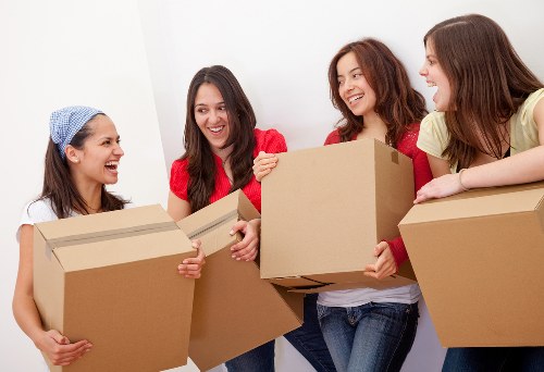 Removal van and packed boxes ready for a Swiss Cottage move