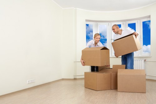 Packed moving van ready for removals in Swiss Cottage