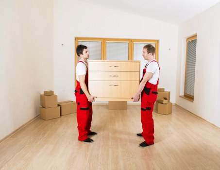 Moving van and packing boxes for a local Swiss Cottage house move